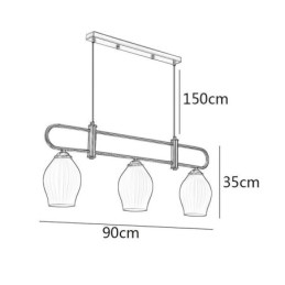 Lampada a sospensione nordica in ferro battuto Lampada da soffitto creativa a forma di stame