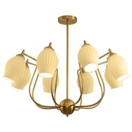 Lampada a sospensione nordica creativa in ferro battuto color rame naturale con stame da soffitto