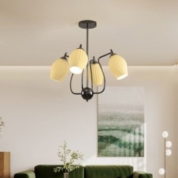 Lampada a sospensione nordica creativa in ferro battuto nero canna di fucile con stame da soffitto