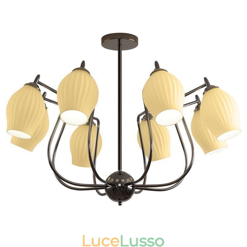 Lampada a sospensione nordica creativa in ferro battuto nero canna di fucile con stame da soffitto