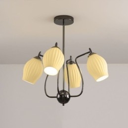 Lampada a sospensione nordica creativa in ferro battuto nero canna di fucile con stame da soffitto
