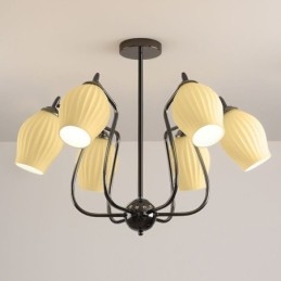 Lampada a sospensione nordica creativa in ferro battuto nero canna di fucile con stame da soffitto
