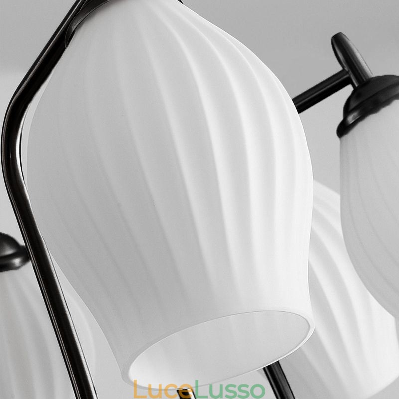 Lampada a sospensione nordica creativa in ferro battuto nero canna di fucile con stame da soffitto