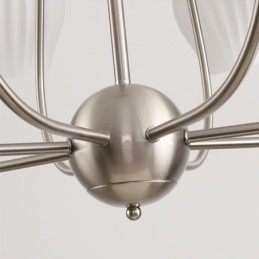 Lampada a sospensione nordica creativa in ferro battuto con stami di fiori in nichel sabbiato
