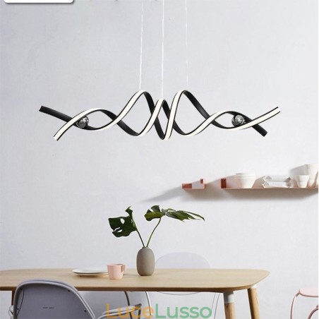 Lampada a sospensione minimalista in alluminio Arte Lampada da soffitto a spirale minimalista Lampada a sospensione minimalista in alluminio Arte Lampada da soffitto a spirale minimalista