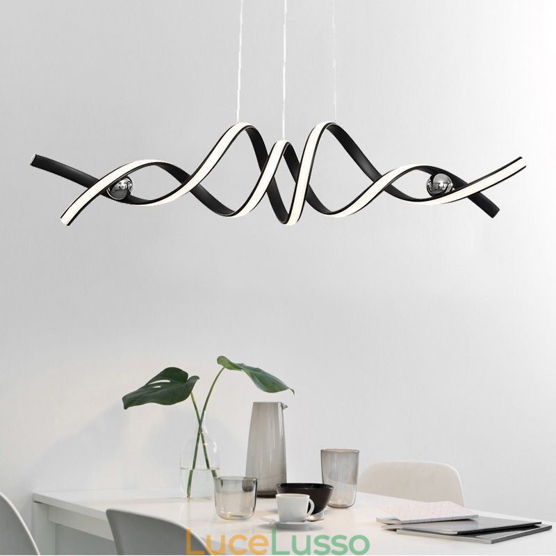 Lampada a sospensione minimalista in alluminio Arte Lampada da soffitto a spirale minimalista