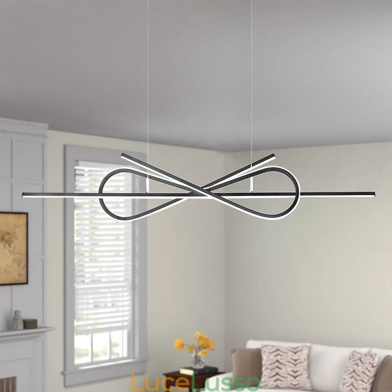 Semplice lampada a sospensione in alluminio Art Bowknot lampada da soffitto