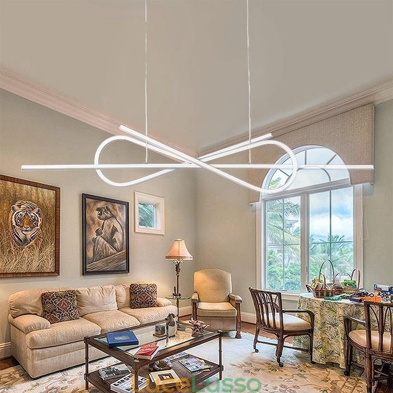 Semplice lampada a sospensione in alluminio Art Bowknot lampada da soffitto