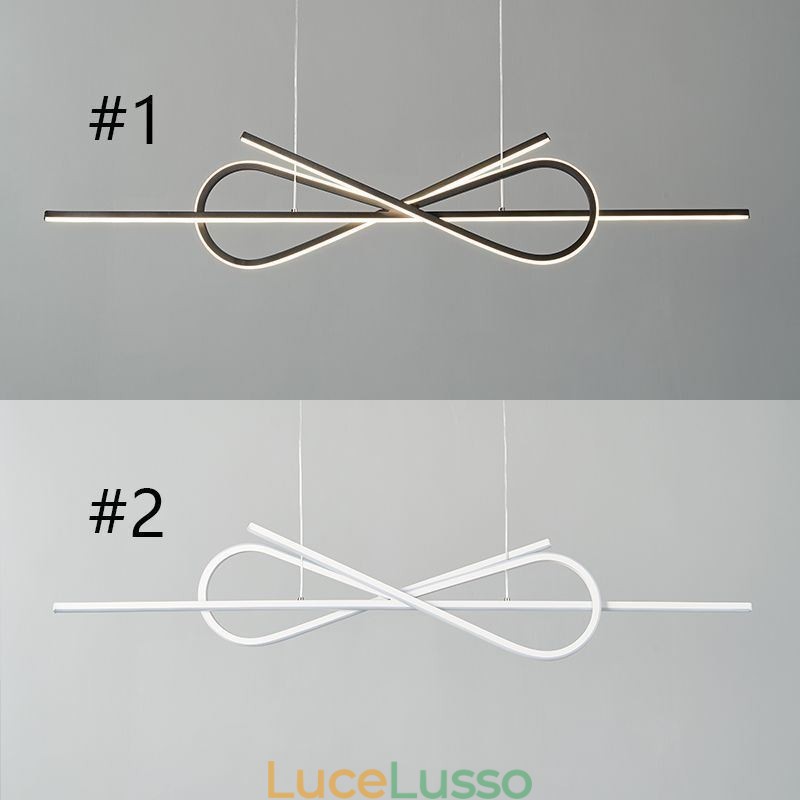 Semplice lampada a sospensione in alluminio Art Bowknot lampada da soffitto