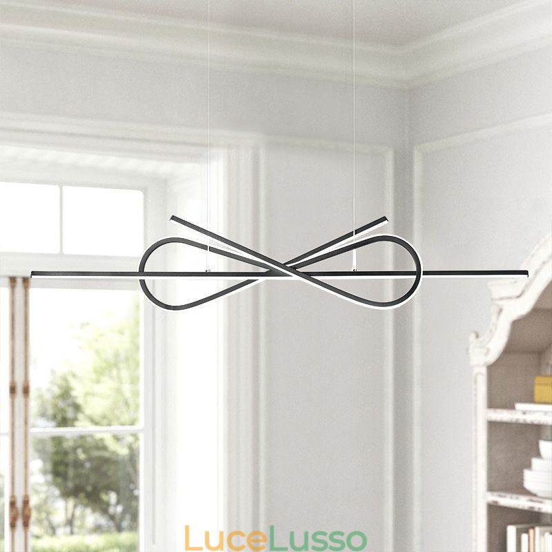 Semplice lampada a sospensione in alluminio Art Bowknot lampada da soffitto