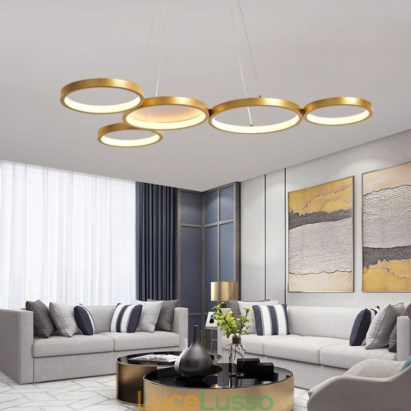 Elegante lampada a sospensione in alluminio, lampada da soffitto artistica