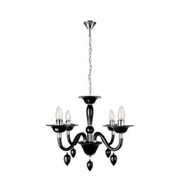 Lampadario moderno nero con 4 luci