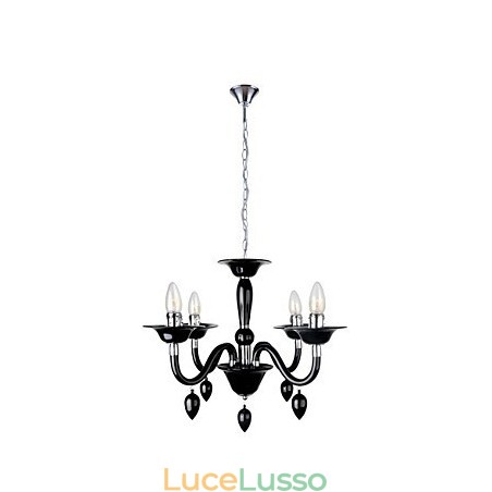 Lampadario moderno nero con 4 luci Lampadario moderno nero con 4 luci