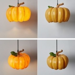 Lampada a sospensione giapponese retrò a forma di zucca, luci da soffitto creative