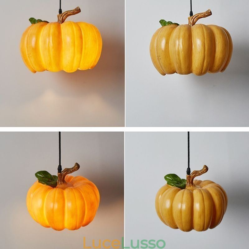 Lampada a sospensione giapponese retrò a forma di zucca, luci da soffitto creative