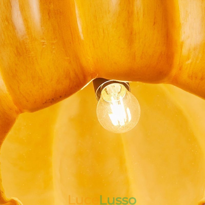 Lampada a sospensione giapponese retrò a forma di zucca, luci da soffitto creative