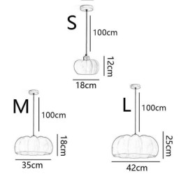 Lampada a sospensione a forma di zucca con testa singola, lampada da soffitto retrò giapponese