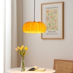 Lampada a sospensione a forma di zucca con testa singola, lampada da soffitto retrò giapponese