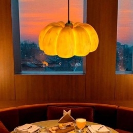 Lampada a sospensione a forma di zucca con testa singola, lampada da soffitto retrò giapponese