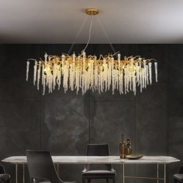 Lampada a sospensione nordica Golden Branch G9 Lampadario in vetro