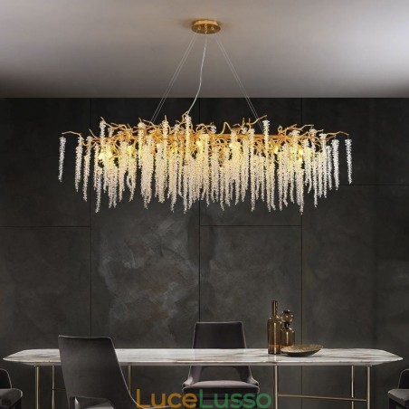 Lampada a sospensione nordica Golden Branch G9 Lampadario in vetro Lampada a sospensione nordica Golden Branch G9 Lampadario in vetro