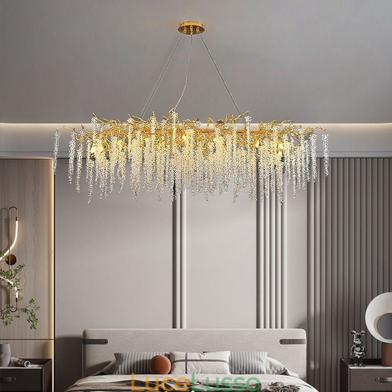 Lampada a sospensione nordica Golden Branch G9 Lampadario in vetro