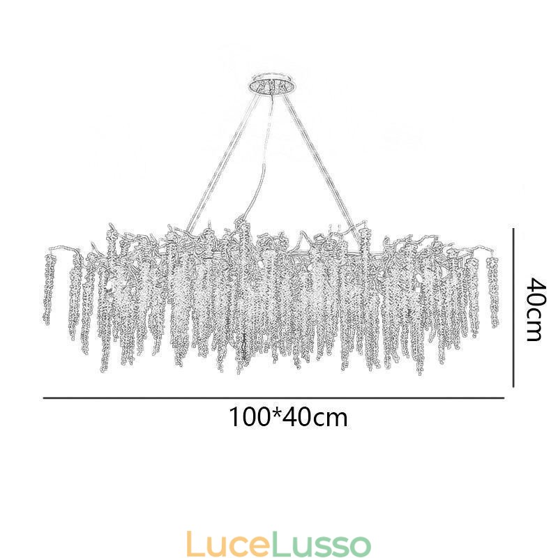 Lampada a sospensione nordica Golden Branch G9 Lampadario in vetro