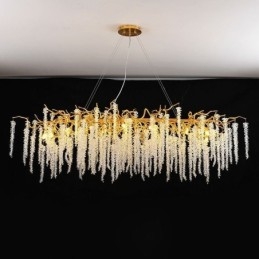 Lampada a sospensione nordica Golden Branch G9 Lampadario in vetro