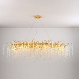 Lampada a sospensione nordica Golden Branch G9 Lampadario in vetro