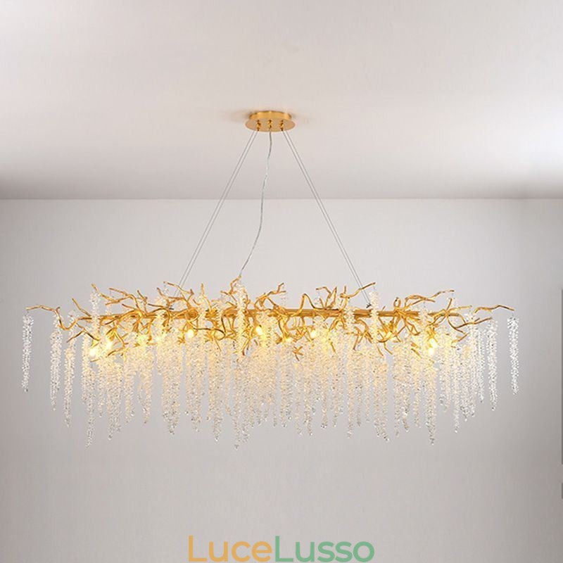 Lampada a sospensione nordica Golden Branch G9 Lampadario in vetro