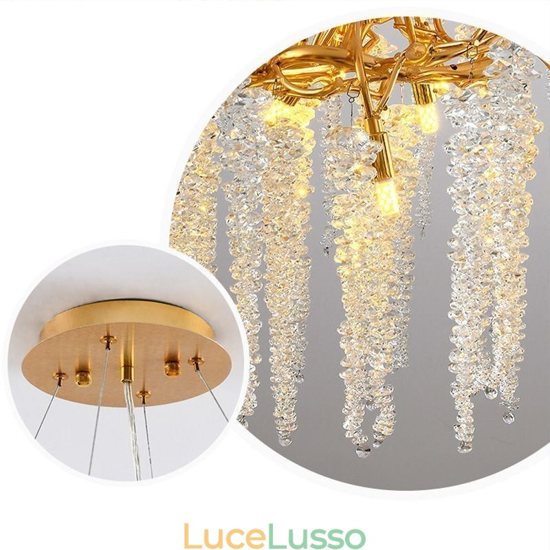 Lampada a sospensione nordica Golden Branch G9 Lampadario in vetro