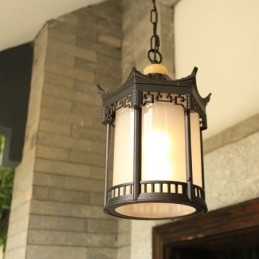 Lampada a sospensione cinese per gazebo esagonale impermeabile all'aperto