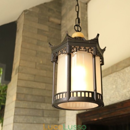 Lampada a sospensione cinese per gazebo esagonale impermeabile all'aperto Lampada a sospensione cinese per gazebo esagonale impermeabile all'aperto