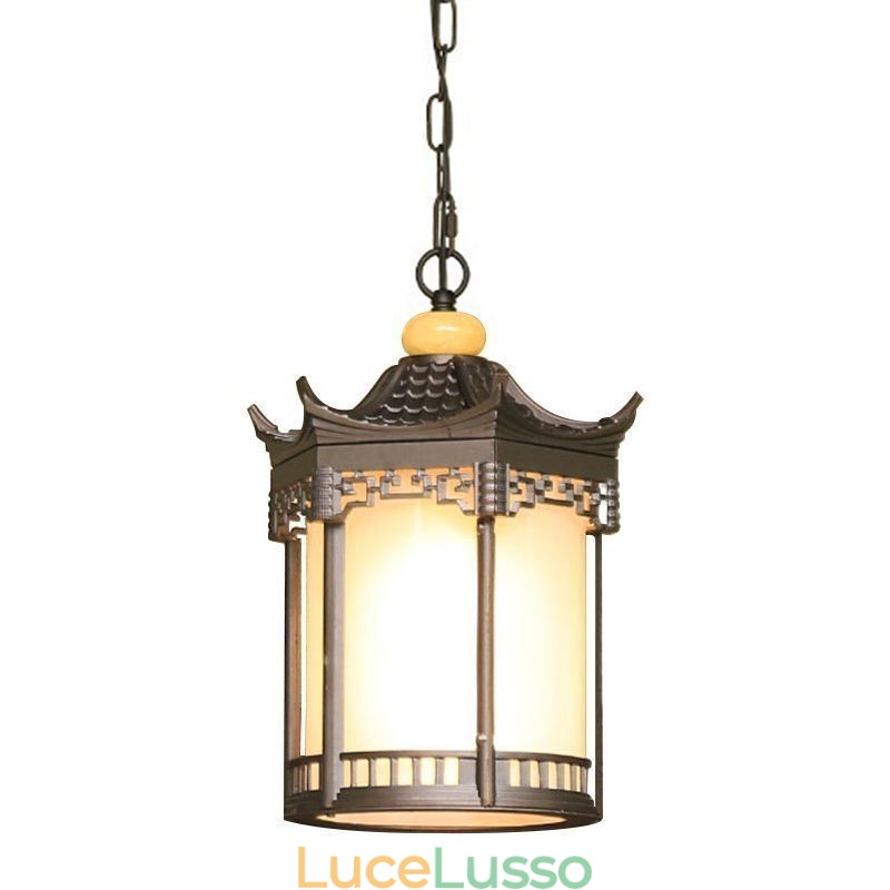 Lampada a sospensione cinese per gazebo esagonale impermeabile all'aperto