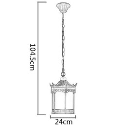 Lampada a sospensione cinese per gazebo esagonale impermeabile all'aperto