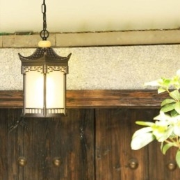 Lampada a sospensione cinese per gazebo esagonale impermeabile all'aperto