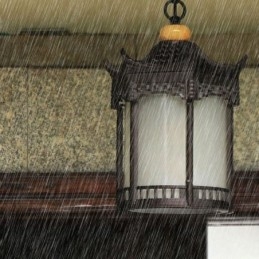 Lampada a sospensione cinese per gazebo esagonale impermeabile all'aperto
