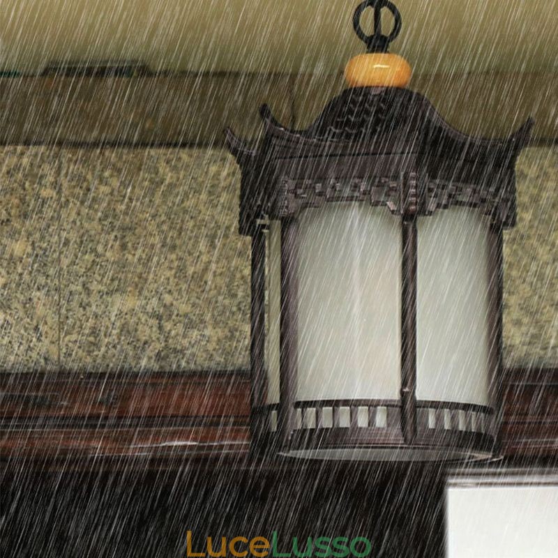 Lampada a sospensione cinese per gazebo esagonale impermeabile all'aperto