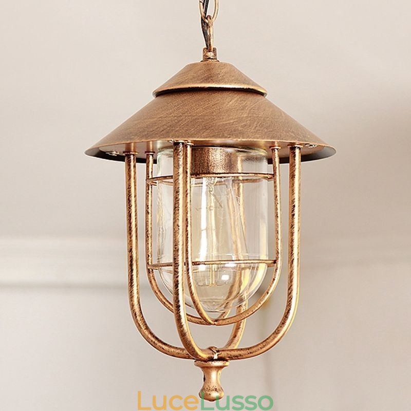 American Retro Outdoor Light Impermeabile Gabbia per Uccelli Forma Pendente Luce Giardino