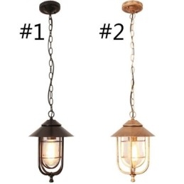 American Retro Outdoor Light Impermeabile Gabbia per Uccelli Forma Pendente Luce Giardino
