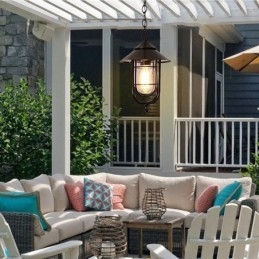 American Retro Outdoor Light Impermeabile Gabbia per Uccelli Forma Pendente Luce Giardino