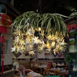 Lampada a sospensione per la casa Lampadario decorato con pianta artificiale in stile industriale