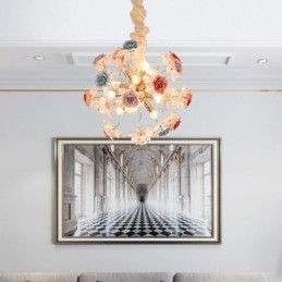 Lampadario decorativo moderno a forma di fiore in cristallo