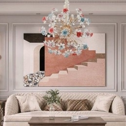 Lampadario decorativo moderno a forma di fiore in cristallo