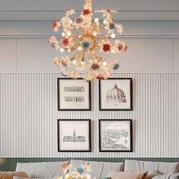 Lampadario decorativo moderno a forma di fiore in cristallo