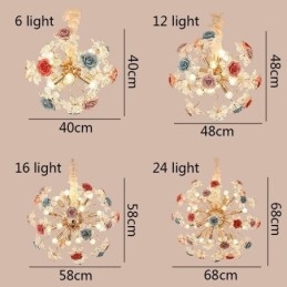 Lampadario decorativo moderno a forma di fiore in cristallo