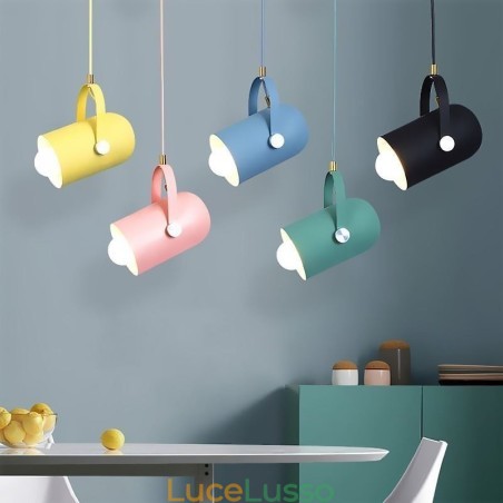 Lampada a sospensione a testa singola Macaron a forma di ciondolo colorato nordico Lampada a sospensione a testa singola Macaron a forma di ciondolo colorato nordico
