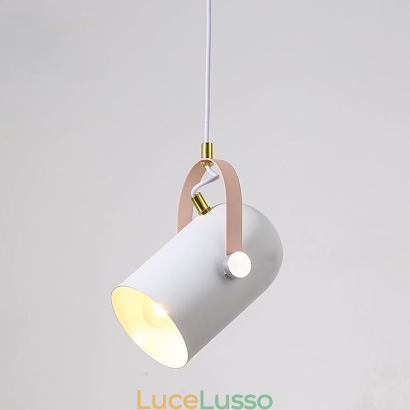 Lampada a sospensione a testa singola Macaron a forma di ciondolo colorato nordico