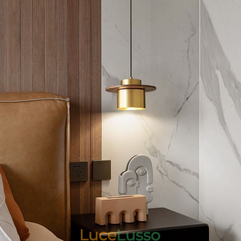 Lampada a sospensione moderna con una luce, lampada a sospensione in ottone, isola