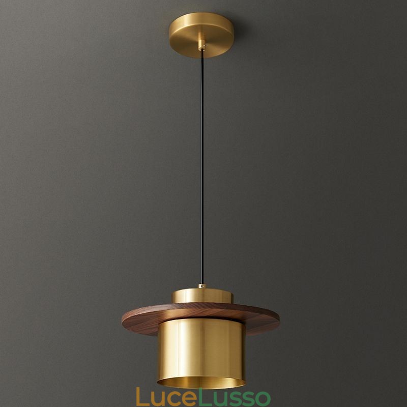Lampada a sospensione moderna con una luce, lampada a sospensione in ottone, isola